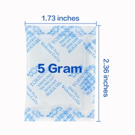 Silica Gel Packets, 5 Gram Desiccants Packs, Moisture Absorbers, Food Grade Silica Gel Desiccant for Storage, Silica Packets for Moisture Control[200 Packs]