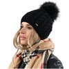 Alur Women's Beanie Winter Hat Knitted Hat with Bobble -