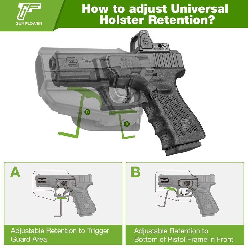 KDTAC Universal OWB Holster, Holds Over 100 Pistols, Index Finger