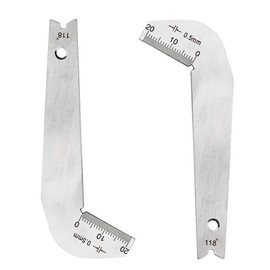 MerciL 118 Degree Drill Bits Gauge, Stainless Steel Twist Drill Angle Gauge Grinding Angle Drill Protractor, Construction Household Angle Drill Sharping Tools (2)