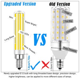 ZHENMING Updated Dimmable E12 LED Bulbs 120W 150W Incandescent Bulb Equivalent,Super Bright COB E12 LED Corn Bulb 15W 1500LM Bulbs, Daylight White 6000K CRI85+, E12 Base LED Lamp, Pack of 2