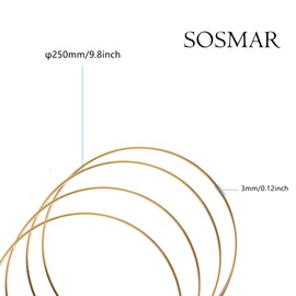 SOSMAR Pack of 8 25 cm Metal Rings Craft Gold – Decorative Rings, Macrame Rings, Dream Catcher Rings, Wreath Rings, Wall Hangings Decoration, Wedding Wreaths, Flowers Hoops etc