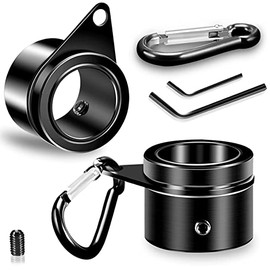 REERON 1" Flag Pole Rings Clips 360Â° Rotating Flagpole Swivels Clips Flag Mounting Rings - Aluminum Alloy Anti Furling Flagpole Rings Flag Parts Kit for 0.75-1.02 Inch Diameter Pole (Black - 2PCS)