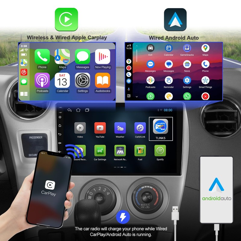 2+32G Android 13 Double Din Car Radio Stereo for Toyota