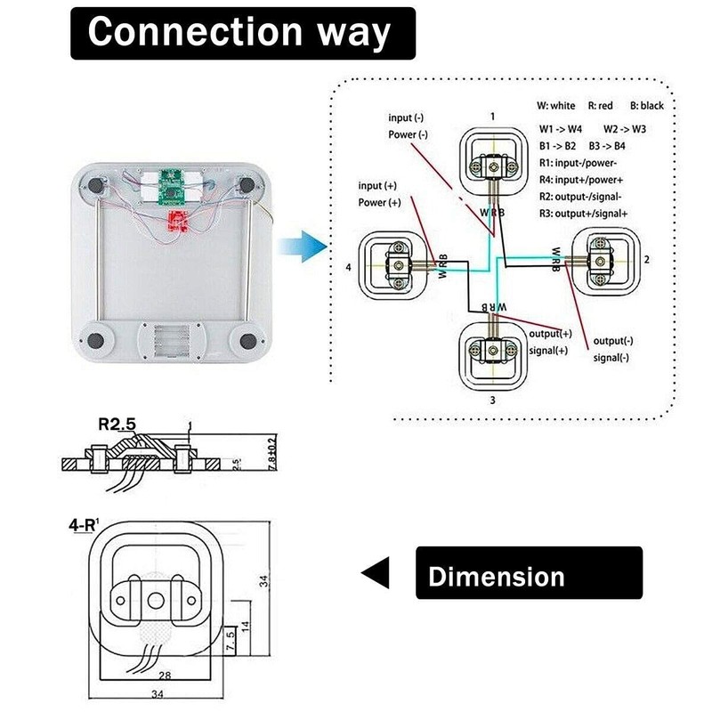 Youmile 4pcs DIY 110lbs 50KG Half Bridge Body Load Cell