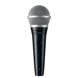 Shure PGA48 Dynamic Microphone - Handheld Mic for Vocals with Cardioid Pick-up Pattern, Discrete On/Off Switch, 3-pin XLR Connector, Stand Adapter and Zipper Pouch, No Cable (PGA48-LC)