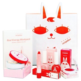Recipe Box Children's Cosmetics Gift Set Sun Cushion Package, Nail Polish 2p + Sun Cushion + Lip Crayon + Blusher + Mask Pack 5p + Gift Box, 1 Set / 레시피박스 어린이 화장품 선물세트 선쿠션패키지, 매니큐어 2p + 선쿠션 + 립크레용 + 블러셔 + 마스크팩 5p + 선물박스, 1세트
