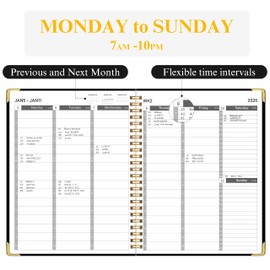 Appointment Book 2025-2026 Weekly & Monthly Daily Appointment Hourly Planner with Hardcover, from July 2025 - June 2026,Daily 7am - 10 pm for Schedule Planning,12 Monthly Calendar 9" x 11", Black