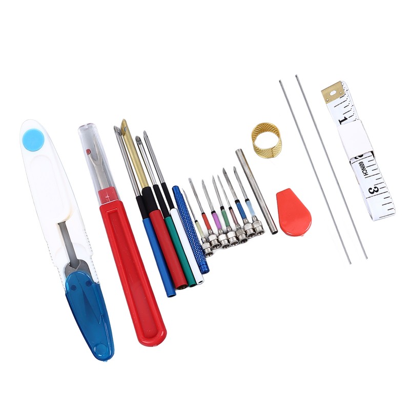 20 Pieces Punch Needle Kit Needle Threaders Embroidery Poking Cross