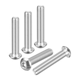 DTGN M10-1.5x55mm ボタンヘッドキャップボルト10パック ロードバイク マウンテンバイク 自動車 オートバイに最適 304ステンレススチール 白華処理仕上げ 六角ドライブファスナー