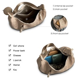Crescent Shoulder Bag for Women Nylon Crossbody Purses Trendy Hobo Bags Medium Sling Bag Travel Slouchy Dumpling Bag