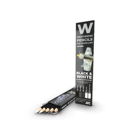 AK AK10039 Watercolour Pencil Set Black and White (5 Colours)