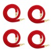 Red Velvet Stanchion Rope Barrier Golden Hook- Set of 4