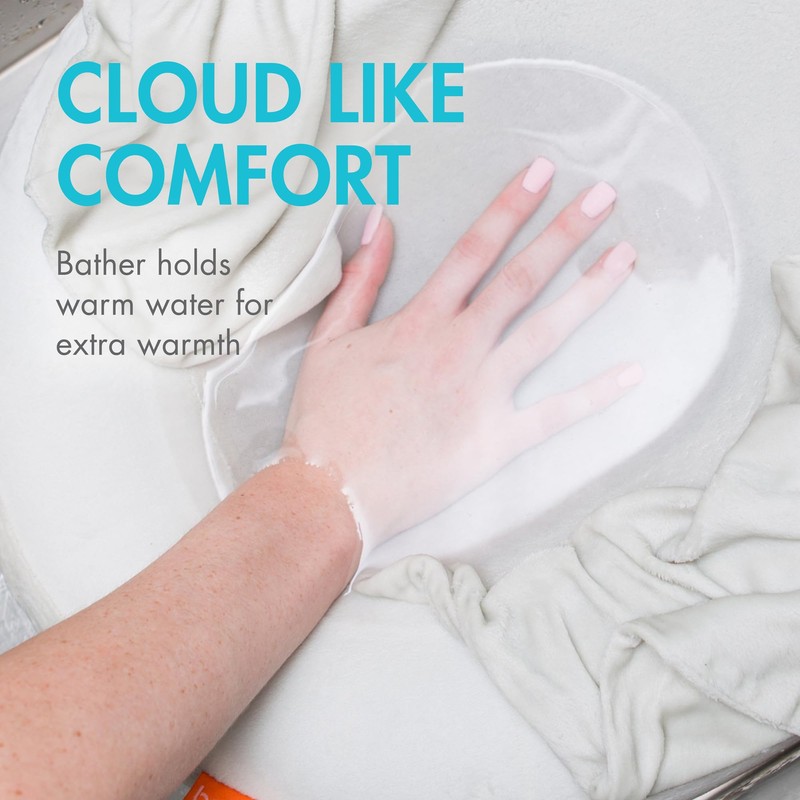 Boon Puff+ Inflatable Baby Bather - Infant Bathtub Includes Microfleece