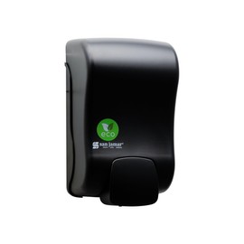 San Jamar Ecologic Rely Recycled Plastic Manual Liquid Soap Dispenser, Liquid Dispenser, Wall Mounted Dispenser with Zero Waste for Home and Business, 900 Ml, Black