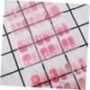 Baluue 3Pcs Flower Nail Stickers Full Cover Fake Nails for