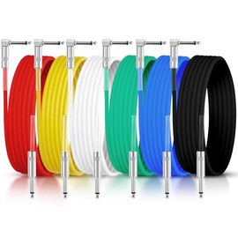 Paquete de 6 cables de guitarra de 10 pies para instrumento de guitarra eléctrica de 1/4 de pulgada, cable de amplificador de guitarra eléctrica de án