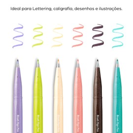 Pentel SES15C-F3X Brush Sign Pen Light Orange Fibre-Tip Brush Like Tip