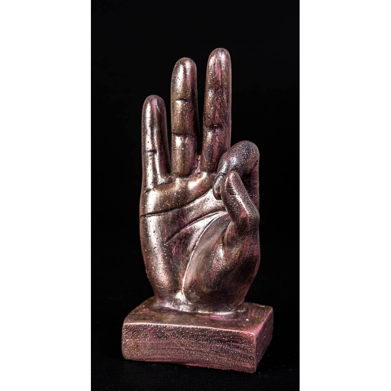 IDYL Modern sculpture figurine resin finger o.k. bronze-coloured. Dimensions: 9