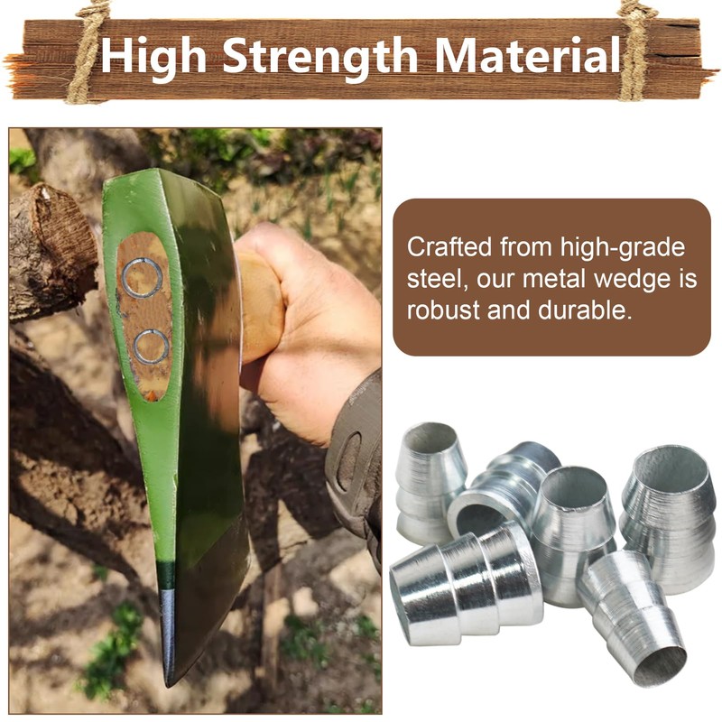 21 PCS Extended Round Axe Handle Wedge Safety Metal Wedge