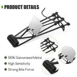 JahyElec Mole Trap Gopher Trap Metal Tactical Rat Vole Traps Outdoor Reusable Effective Ground Gopher Killer Keep Moles Out of Yard Garden Lawn, Pack of 8, Black