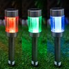 Crosslight Solar Four Multicolor Glass Metal Pathway Light - Weatherproof