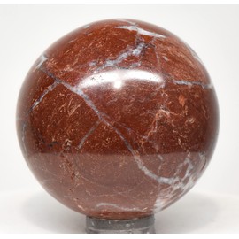 HQRP 49mm Deep Red Brecciated Jasper w/Inclusions Sphere Polished Natural Gemstone Crystal Mineral Ball - Peru + Stand (1PC)