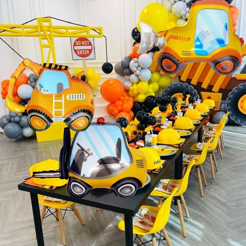 Construction Balloons 4th Birthday Engineering Vehicle Aluminum Foil Balloons 40