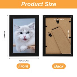 MUZHUPGUZ 4 Pcs 6x4 Photo Frames, Black Picture Frames 6x4 Inch Black Picture Frames for Wall Mount or Tabletop Portrait Landscape Photo Picture Postcard Frames Poster Frames