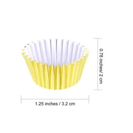 TUPARKA 500 Pcs Gold Mini Metallic Foil Cupcake Liners Baking Muffin Paper Cups Cases, Bottom 3.2cm Dia