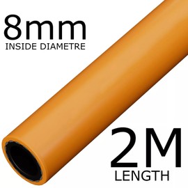 Ninyoon 2m Length of 8mm British Standard Gas Pipe, PVC LPG Gas Hose 8mm Internal Bore with 2 Clips