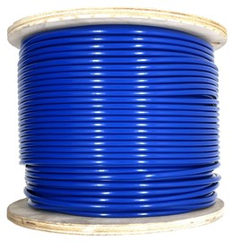 1/8" Coated to 3/16" Diameter, 7x7 Construction, Blue Vinyl Coated Cable (500 ft Reel)