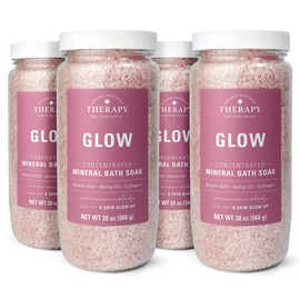 Village Naturals Therapy Glow Concentrated Mineral Bath Soak, Moroccan Melody Scent, 20 oz, Pack of 4