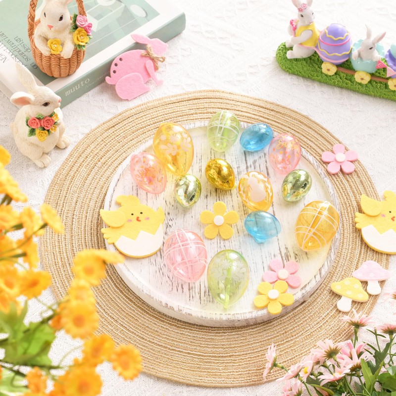 Valery Madelyn 26Pcs Easter Eggs Tree Ornaments for Easter Decorations,