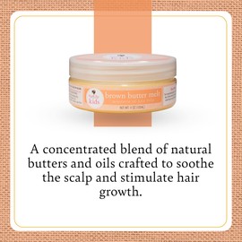 Camille Rose Kids Brown Butter Melt, Mandarin Oil Hair Balm, Helps to Sooth Scalp and Stimulate Growth, 4 oz