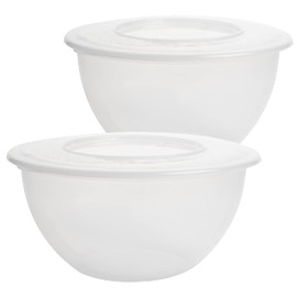 Centi Set of 2 Salad Bowls with Lid 5 Litre Storage Container (Transparent)