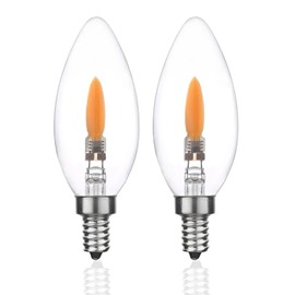 CHULEIBACUI B10/B11 LED Flame Effect Light Bulb E12 Type B Flickering Candle Light Bulbs for Holiday Gifts Home Hotel Bar Party Decoration Non-Dimmable 2pack