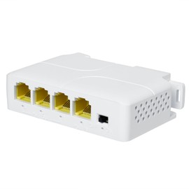 REVODATA 3 Port Gigabit PoE Extender, 10/100/1000 Mbps PoE Repeater 100/250 Metres, IEEE802.3af/at 3 PoE Output, Plug and Play, Wall/DIN Rail Mount PoE Amplifier (POE5005G-V2)