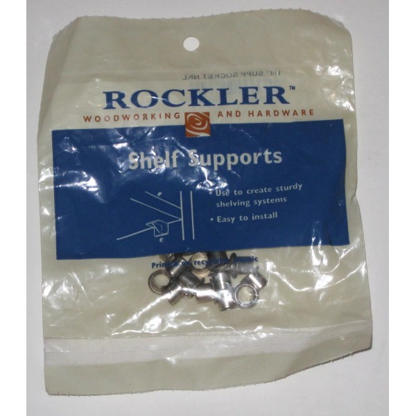 Rockler 1/4" Shelf Support Socket Nickel - Unopened bag of