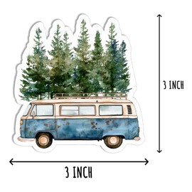 3Pcs Bus Sticker - Camping Sticker - Outdoor Sticker - Travel Sticker - Camping Lover Sticker - Sticker for Water Bottle - Laptop - Mug