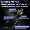 Eupheng Painted Fish Eye Swimbait Jig Heads, 15PCS Lifelike Swing