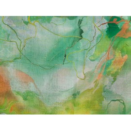 styleBREAKER Women's Tube Scarf Watercolour Glow with Metallic Accents Lightweight Loop Scarf Soft Flowing Breathable for Spring and Summer, Green-Orange, Unit size