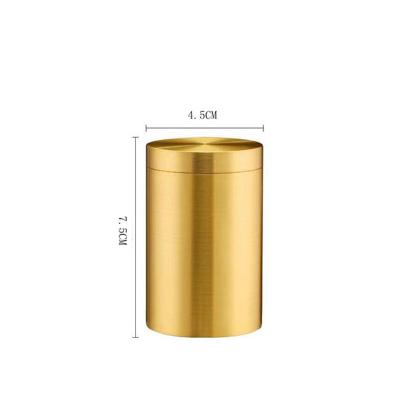 Ushinelit Brass Tea Canister, Small Portable Caddy Storage Container for