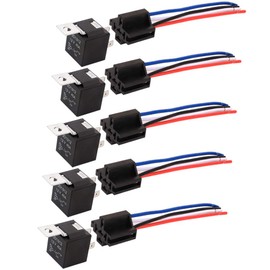 Kiligen 5pcs JD1912 4 Pole Relay Car DC12V 40A 12AWG with Harness Car Relay SPST Relay Socket Plug for Car Truck Van