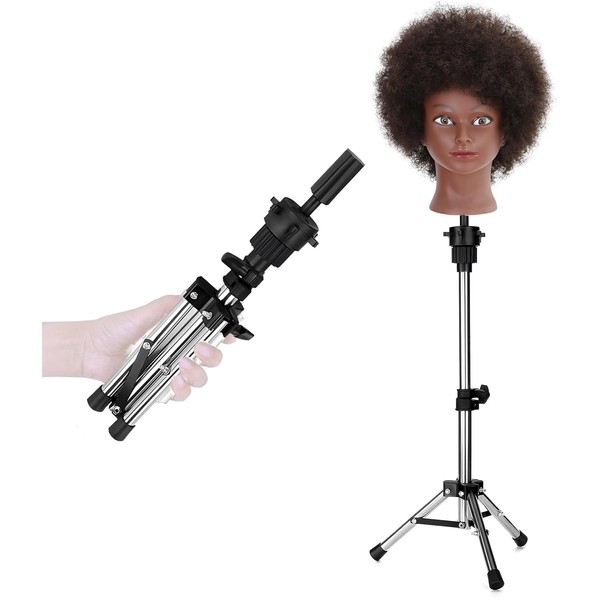 hairyhme Wig Stand Tripod, Adjustable Mannequin Head Stand 14-25 inches