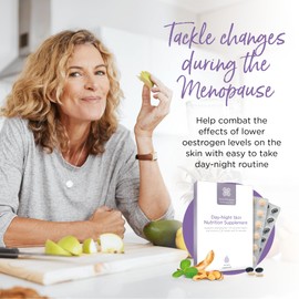 Healthspan Day-Night Skin Nutrition Supplement | Contains Soy Bean Extract & Omega 3 with Vitamins C & E | Skin Care | Vegetarian (30 Day Supply)