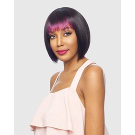 VANESSA Slim Lite Fashion Wigs Medium Short Length Straight Style with Bang Heat Wave Synthetic Hair Wig - SLB FOUR (OMT4/GBLONDE)