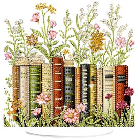 Book Diamond Painting Desktop Ornament, 5D Diamond Art Kit for Adults, Crystal Diamond Gem Art Tabletop Ornaments Double Sided, Stand Up Diamonds Painting Crafts for Home Decor, Box Package