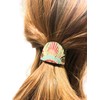 Boho Mandala Yellow Blue Red Riveted Goddess Leather Ponytail Wrap