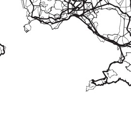 Nacnic Minimalist City Map Poster Geometric Style Wall Decoration Picture of Naples Various World City Maps, Plans and Travel Pictures A3 No Frame